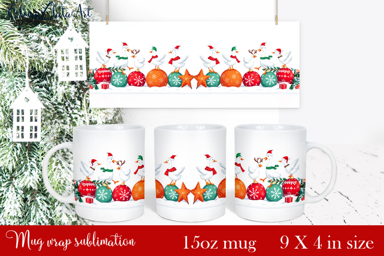 Funny Christmas Geese Sublimation Png Design | mug Print