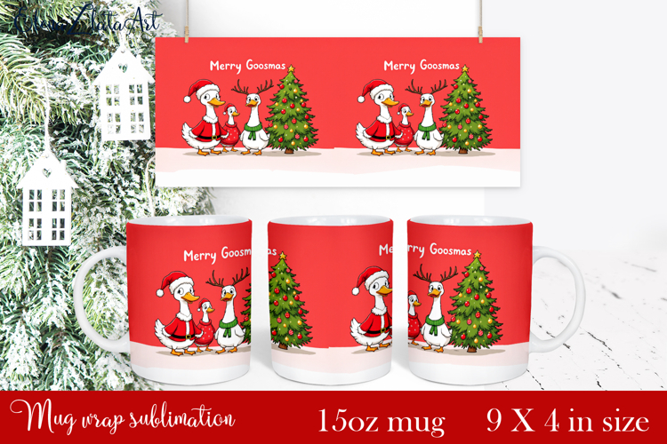 Funny Christmas Geese Sublimation Png Design | mug Print