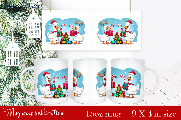 Funny Christmas Geese Sublimation Png Design | mug Print