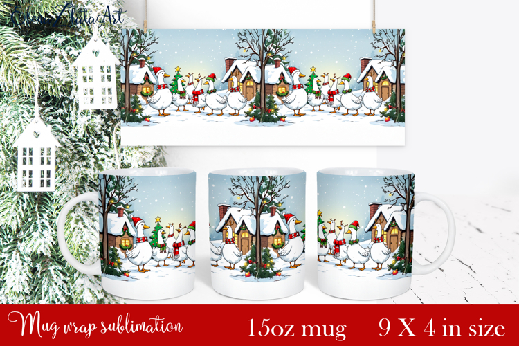 Funny Christmas Geese Sublimation Png Design | mug Print
