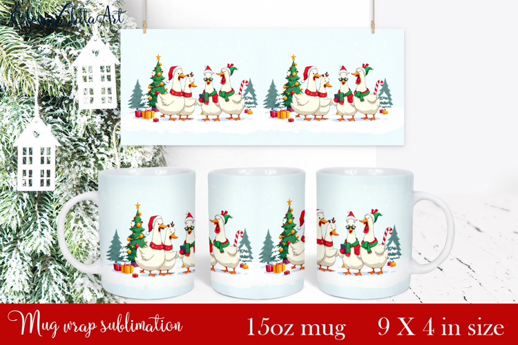 Funny Christmas Geese Sublimation Png Design | mug Print