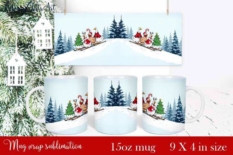 Funny Christmas Geese Sublimation Png Design | mug Print