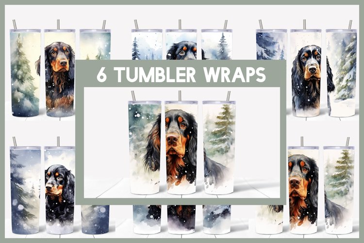 6 Winter Gordon Setter Tumbler Sublimation|Winter Tumbler