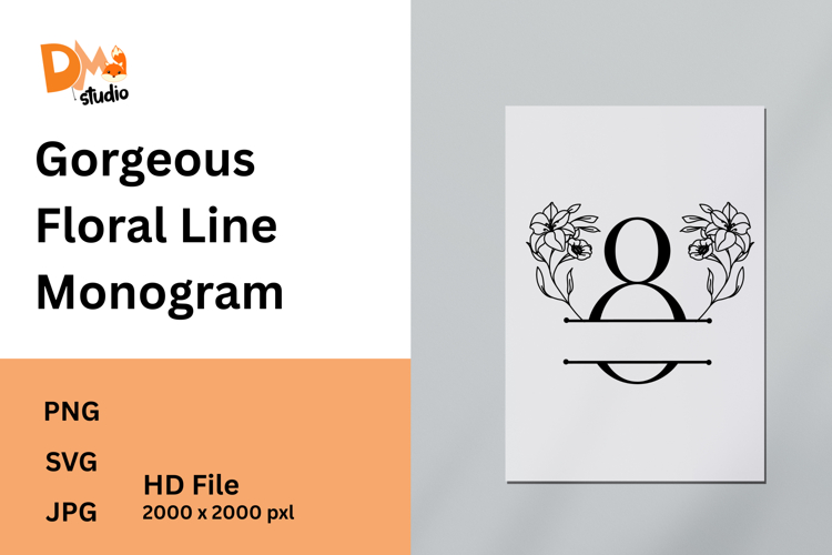 Gorgeous Floral Line Monogram