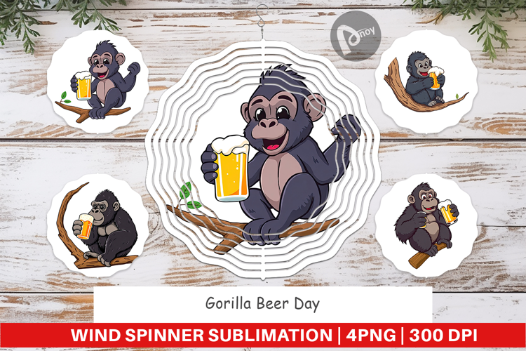 Wind Spinner Gorilla Beer Day