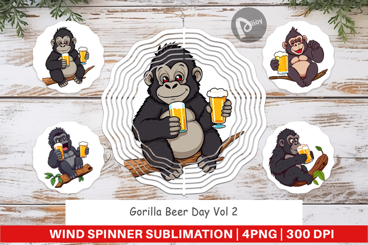 Wind Spinner Gorilla Beer Day