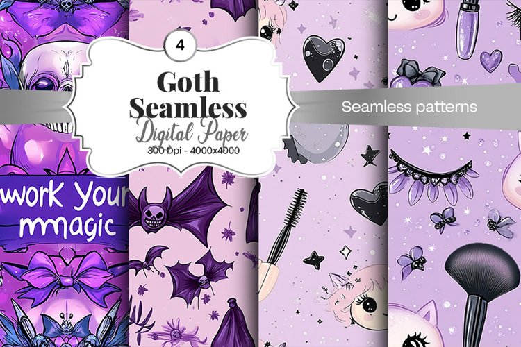 Goth Seamless Pattern Digital Paper - 04 Seamless Patterns
