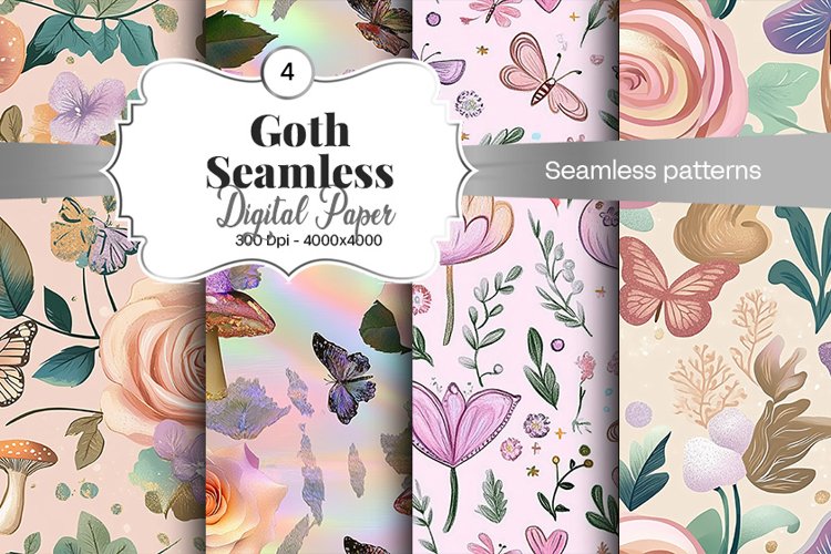 Goth Seamless Pattern Digital Paper - 04 Seamless Patterns