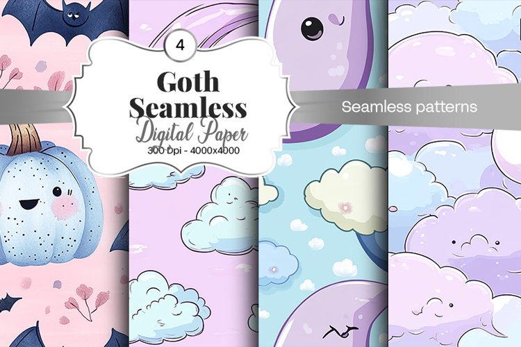 Goth Seamless Pattern Digital Paper - 04 Seamless Patterns