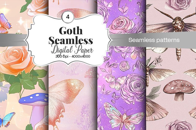 Goth Seamless Pattern Digital Paper - 04 Seamless Patterns