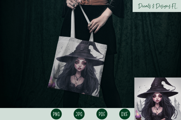 Goth Witch Sublimation| Spooky Wicked Witch | Halloween PNG