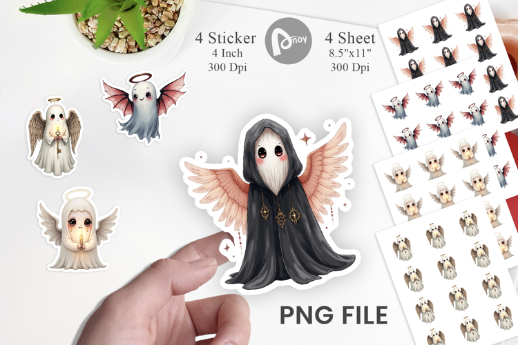 Gothic Angel Ghosts Sticker