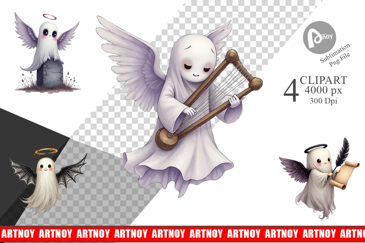 Gothic Angel Ghosts Clipart