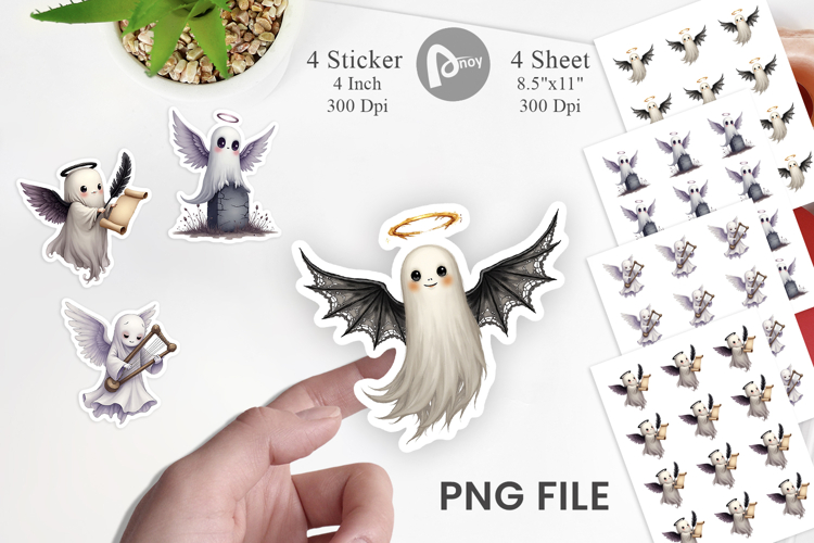 Gothic Angel Ghosts Sticker