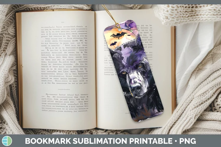 Gothic Bear Bookmark Sublimation Printable Designs