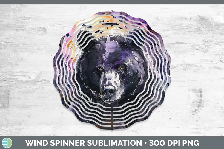 Gothic Bear Wind Spinner Sublimation Spinner Designs