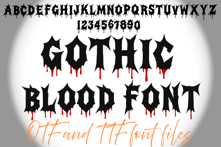 Gothic Blood Alphabet Lettering ABC Text Font goth Typeface