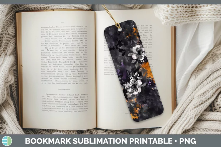 Gothic Boho Florals Bookmark Sublimation Printable Designs