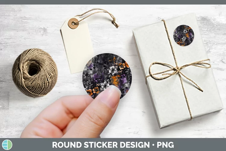 Gothic Boho Florals Stickers | Round Labels Designs