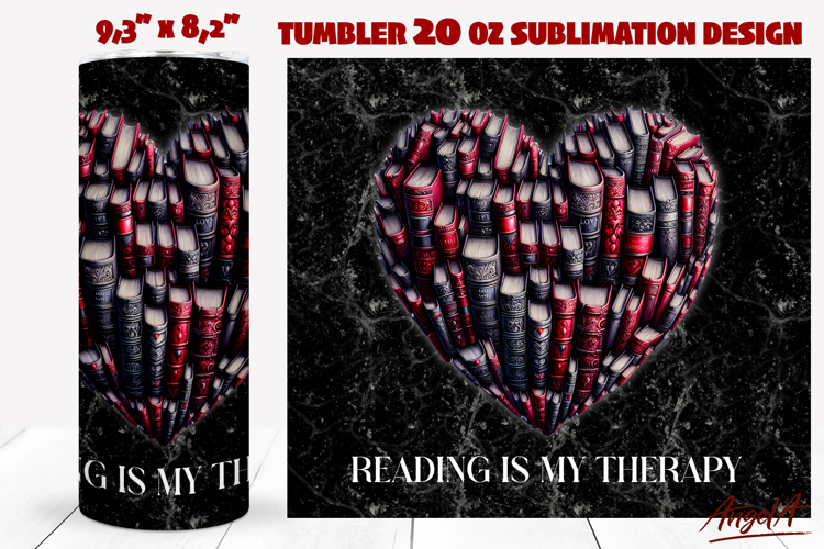 Gothic Book Lover tumbler Heart shape Book quote PNG