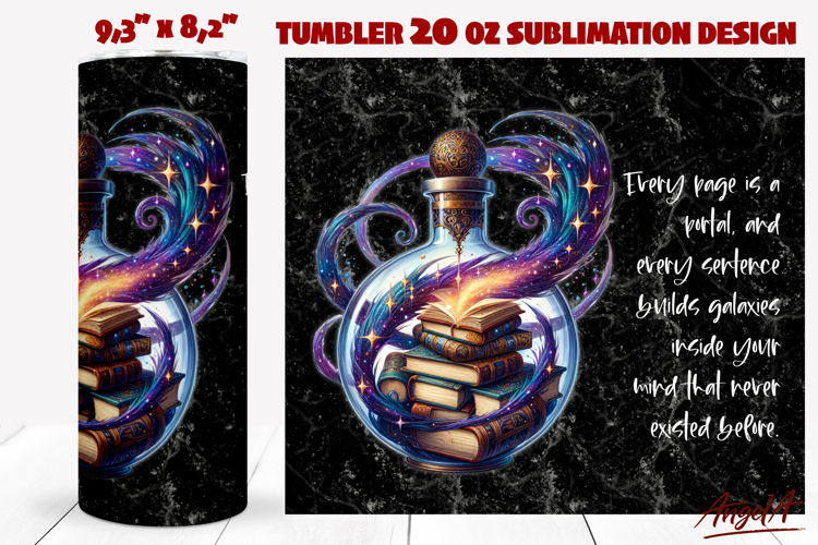 Gothic Book tumbler Magical celestial tumbler Reading quote