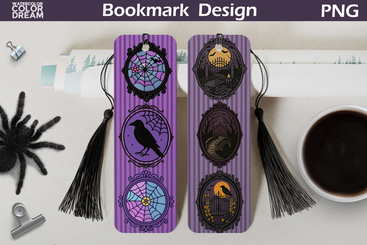 Gothic Halloween Bookmarks | Retro Halloween Frames Bookmark