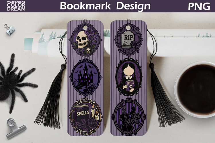 Gothic Halloween Bookmarks | Retro Halloween Frames Bookmark