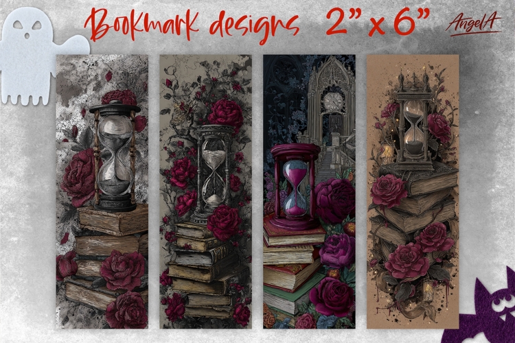 Gothic bookmark designs, vintage bookmarks sublimation