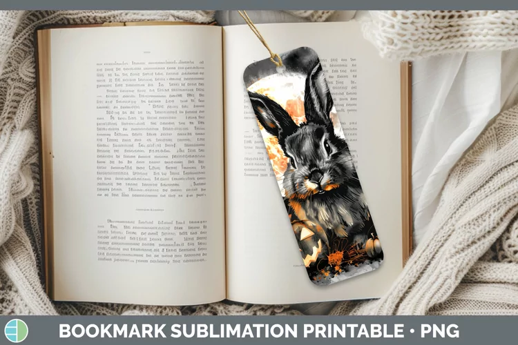 Gothic Bunny Bookmark Sublimation Printable Designs