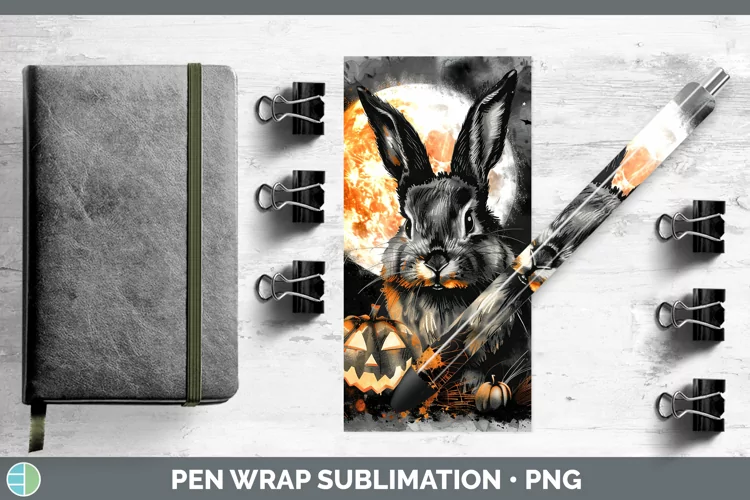 Gothic Bunny Pen Wrap Sublimation Epoxy Pen Designs