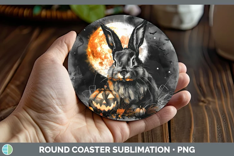 Gothic Bunny Round Coaster Sublimation Coaster Designs