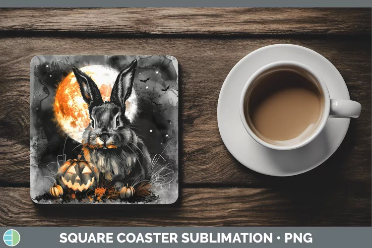 Gothic Bunny Square Coaster Sublimation Coaster Designs
