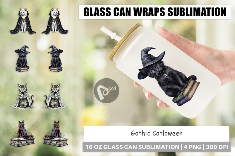 Glass Can Gothic Catloween