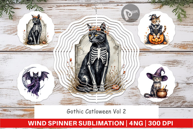 Wind Spinner Gothic Catloween example image 1