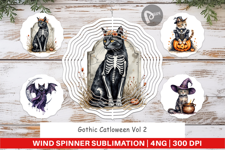 Wind Spinner Gothic Catloween