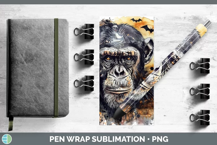 Gothic Chimpanzee Pen Wrap Sublimation Epoxy Pen Designs