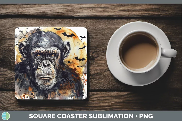 Gothic Chimpanzee Square Coaster Sublimation Coaster Designs