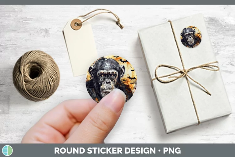 Gothic Chimpanzee Stickers | Round Labels Designs