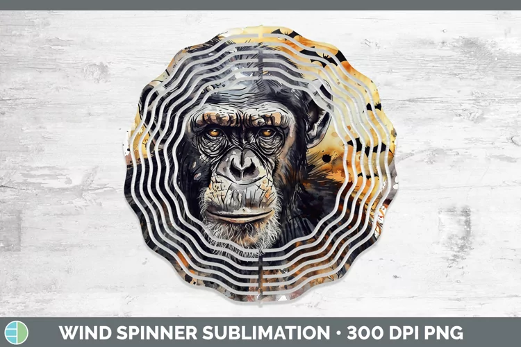 Gothic Chimpanzee Wind Spinner Sublimation Spinner Designs