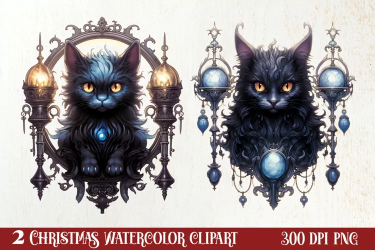 Mysterious Gothic Christmas Clipart Sublimation