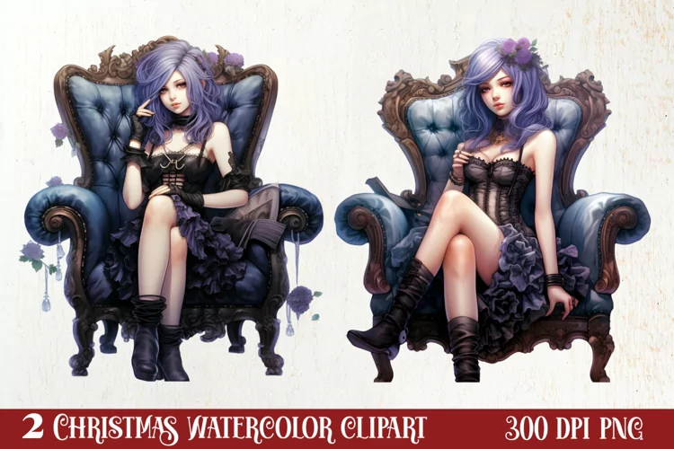 Mysterious Gothic Christmas Clipart Sublimation