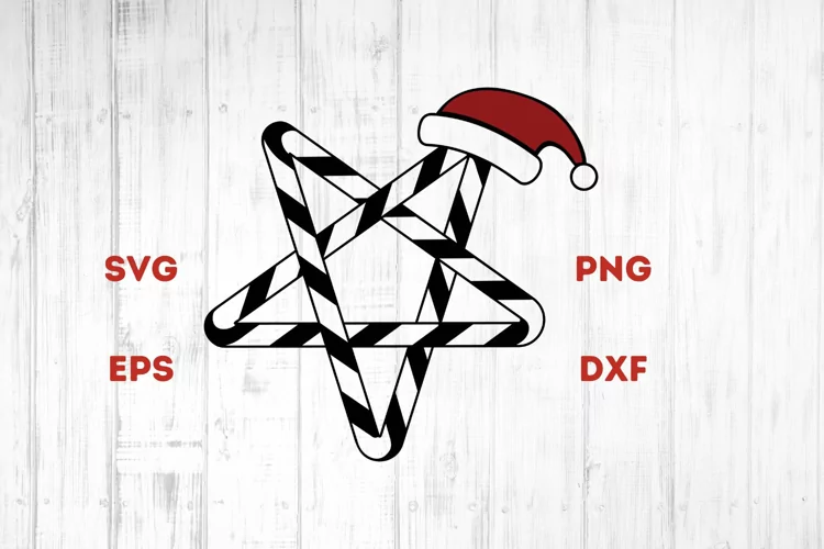 Gothic Christmas Santa Pentagram SVG