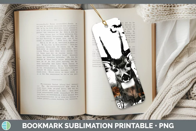 Gothic Deer Bookmark Sublimation Printable Designs