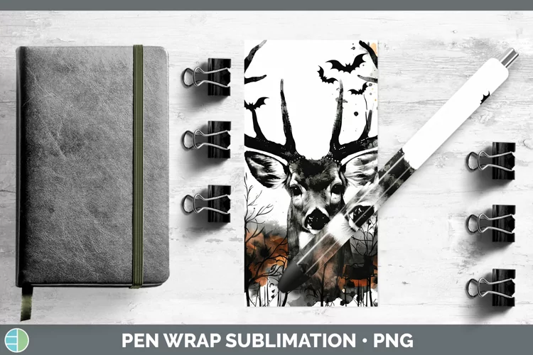 Gothic Deer Pen Wrap Sublimation Epoxy Pen Designs