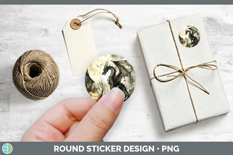 Gothic Dragon Stickers | Round Labels Designs