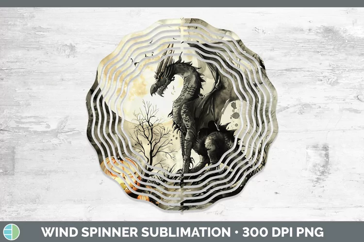 Gothic Dragon Wind Spinner Sublimation Spinner Designs