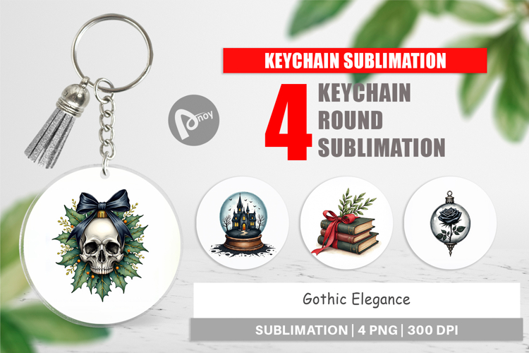 Gothic Elegance Christmas Keychain