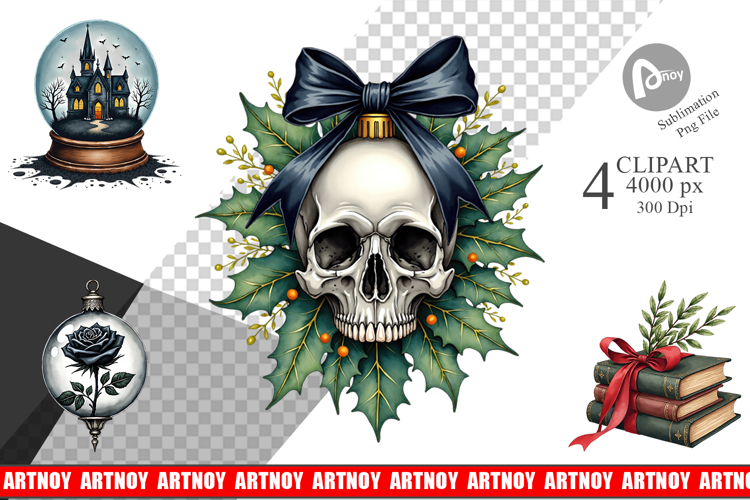 Gothic Elegance Christmas Clipart