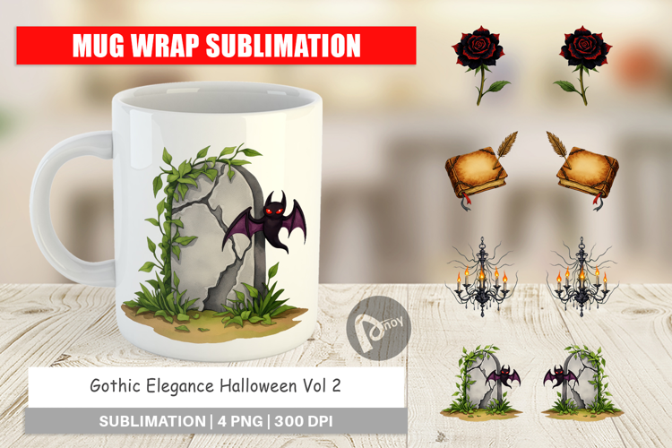 Mug Wrap Gothic Halloween Elegance