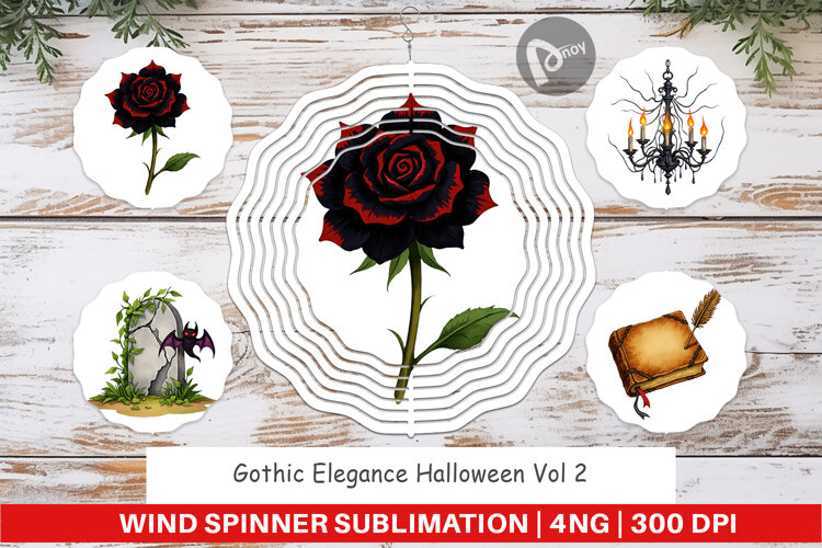 Wind Spinner Gothic Halloween Elegance example image 1